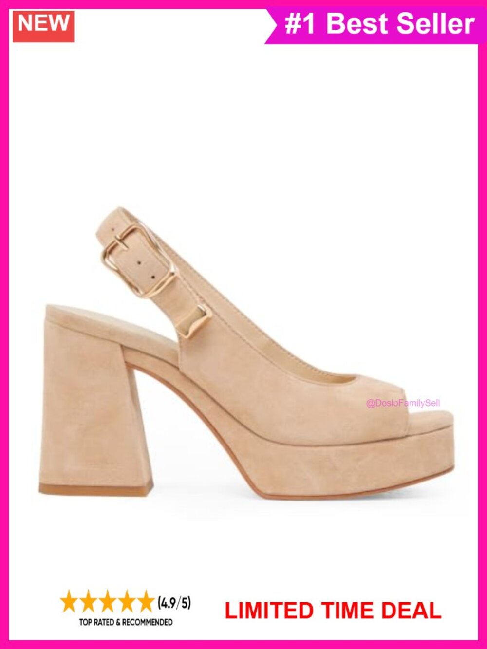 Woven Platform Slingback Sandals Chunky Block Heel Peep Toe